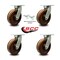 Service Caster 8 Inch Heavy Duty High Temp Phenolic Swivel Caster Set with 2 Swivel Locks SCC SCC-KP92S830-PHRHT-BSL-2-S-2 - alternate 4